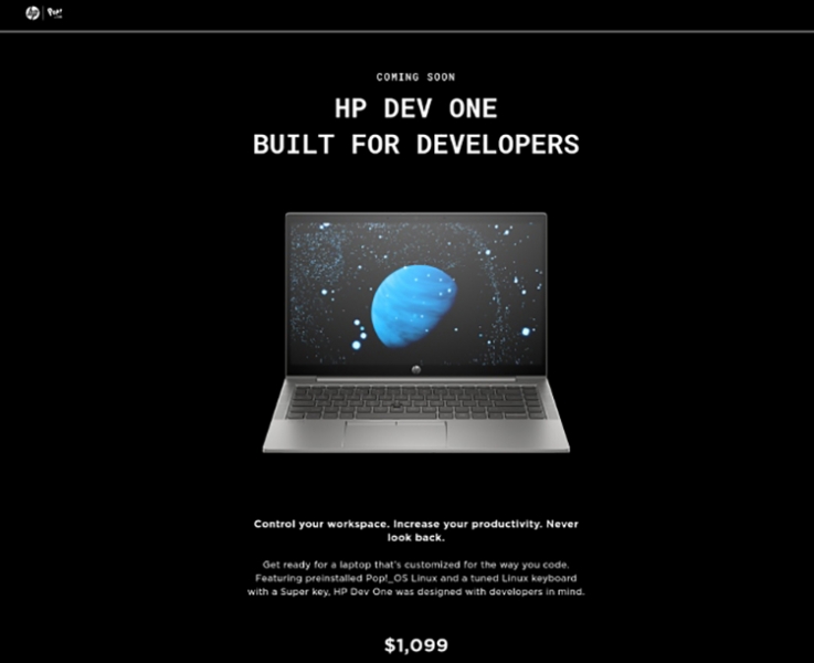 HP готовит к выпуску ноутбук для разработчиков на базе AMD Ryzen и Pop!_OS