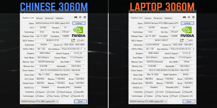 Настольная GeForce RTX 3060 на мобильном GPU протестирована в 3DMark