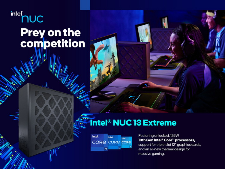 Intel представила NUC 13 Extreme — компактный игровой десктоп на Raptor Lake, с поддержкой RTX 4090 и ценой от $1179