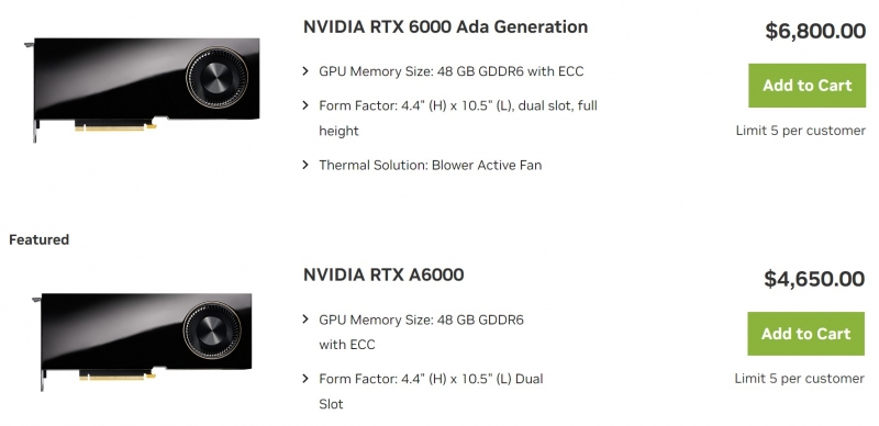 NVIDIA запустила продажи RTX A6000 Ada Generation — видеокарта для профессионалов обойдётся в $6800