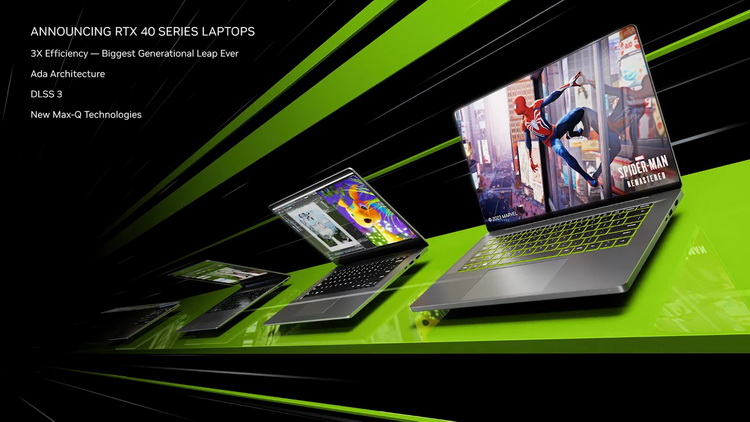 NVIDIA представила мобильные GeForce RTX 4000 — до 4 раз быстрее и до 3 раз энергоэффективнее предшественников
