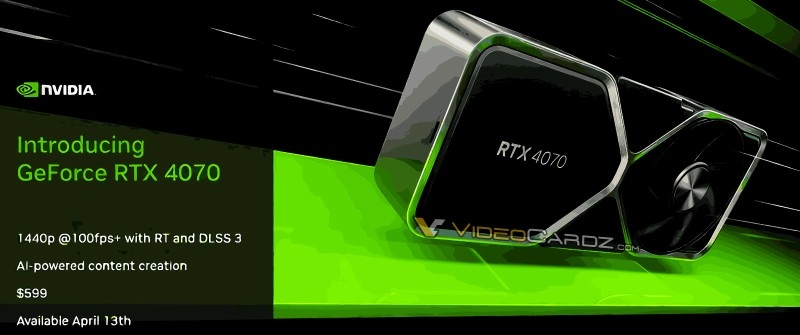 NVIDIA GeForce RTX 4070 будет на 80 % быстрее предшественника, но есть нюанс