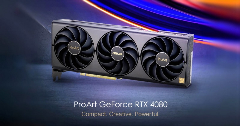 ASUS представила первые видеокарты серии ProArt для творчества — ProArt GeForce RTX 4080 и RTX 4070 Ti