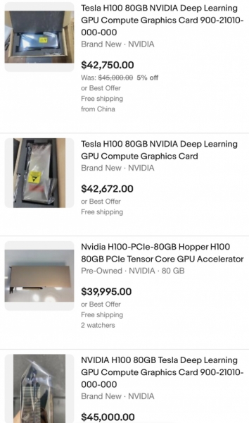 NVIDIA снова в выигрыше: ИИ-бум поднял цены на ускорители H100 до $40 000