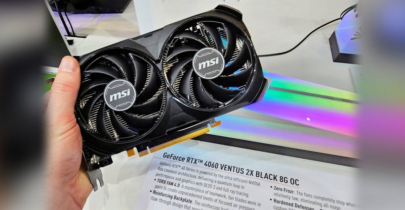На Computex 2023 обнаружилась первая нереференсная GeForce RTX 4060 — MSI Ventus 2X