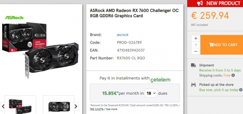 Цена Radeon RX 7600 в Европе упала ниже рекомендованной за сутки с начала продаж, а GeForce RTX 4060 Ti подешевела ещё быстрее