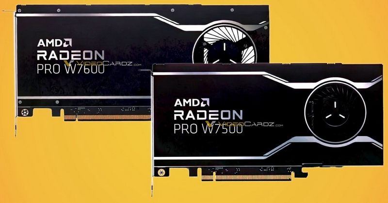 AMD выпустит профессиональные видеокарты Radeon PRO W7600 и Radeon PRO W7500