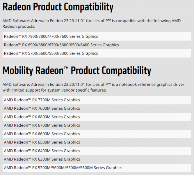 AMD выпустила специальный драйвер для видеокарт Radeon с поддержкой игры Lies of P
