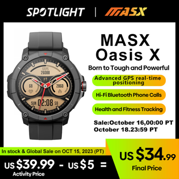 16 октября начнутся глобальные продажи доступных смарт-часов MASX Oasis X и MASX MOSS Ⅱ