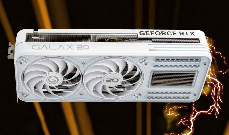 Galax готовит видеокарту GeForce RTX 4090 20th Anniversary со скрытым разъёмом питания и вентиляторами с двух сторон