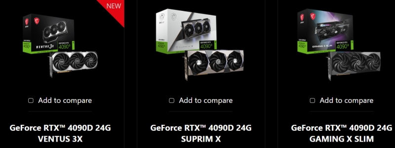 MSI расширила ассортимент GeForce RTX 4090D для Китая моделью Ventus 3X 